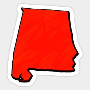 Bright Red Alabama Outline Sticker